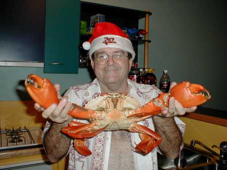 Don showing off the monster crab!