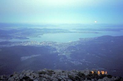 View over Hobart from Mt Wellington