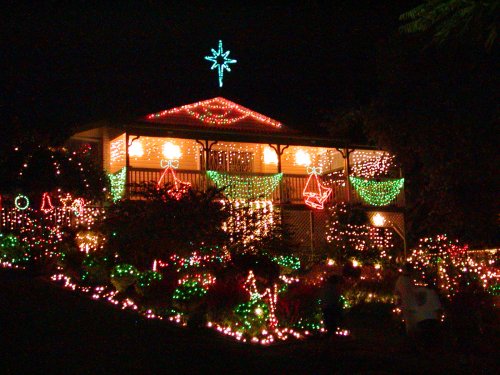 Christmas lights in Warunda St, Kenmore - first prize - of COURSE!